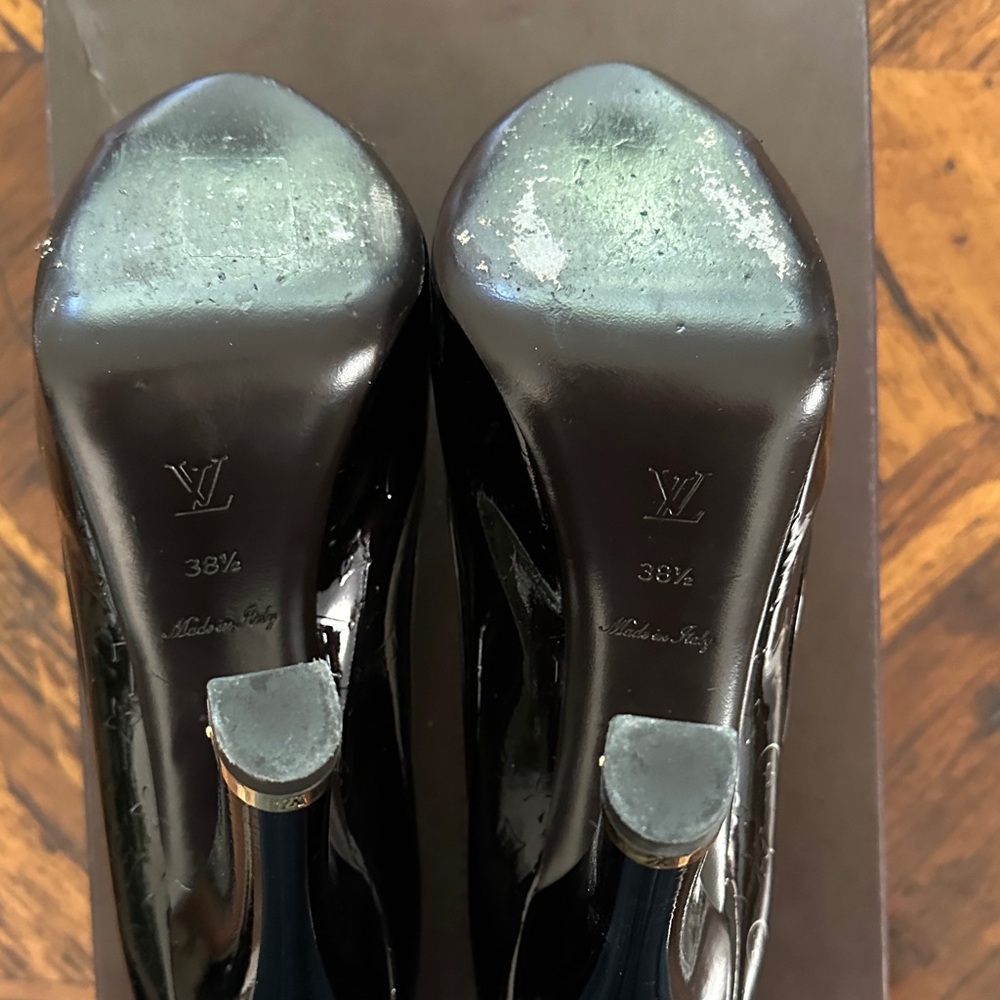 Louis Vuitton Elegant Amarante - Black/Purple High Heels Sz 38.5 - Picture 10 of 13